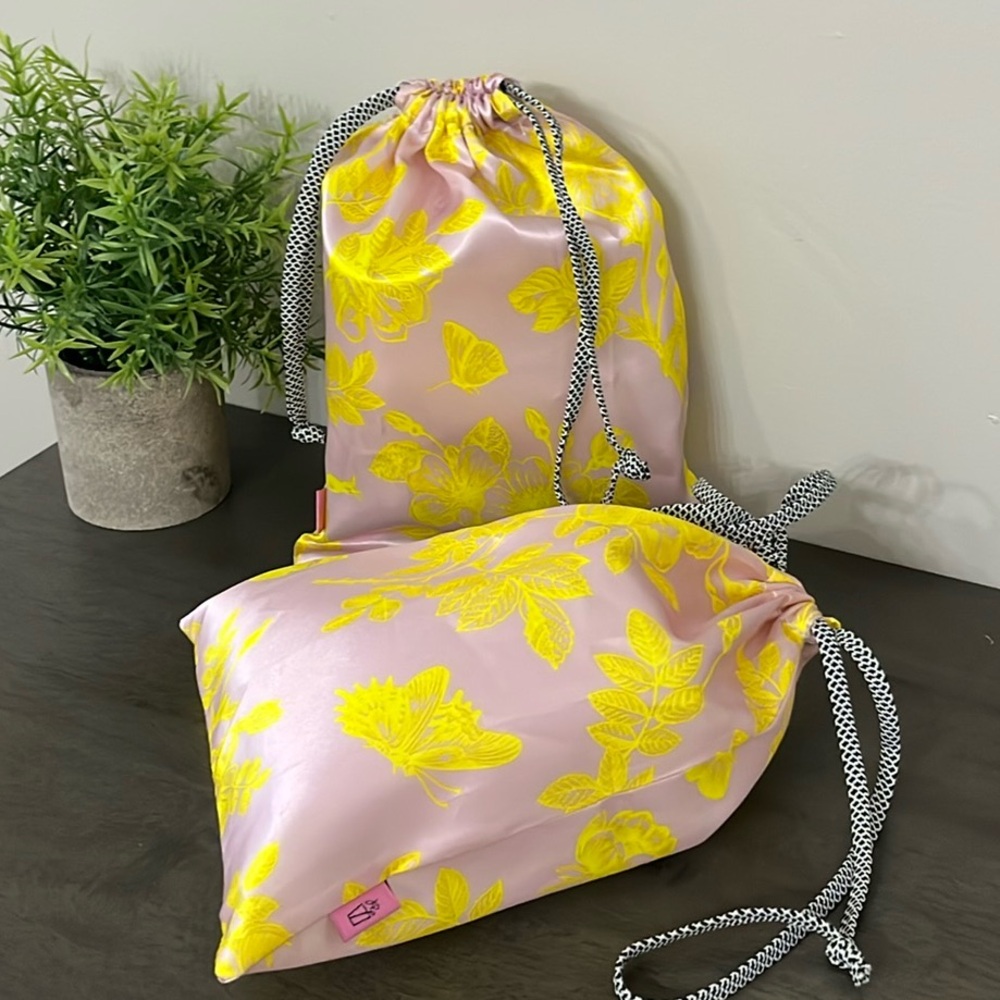 Ipsy 2pcs Refreshment Bags Silk Drawstring New for makeup hair accessori…